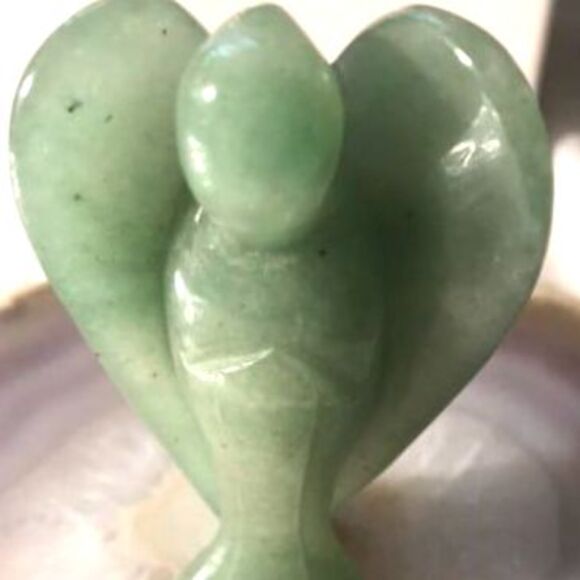 Green Aventurine  Angel Carving - Picture 2 of 5